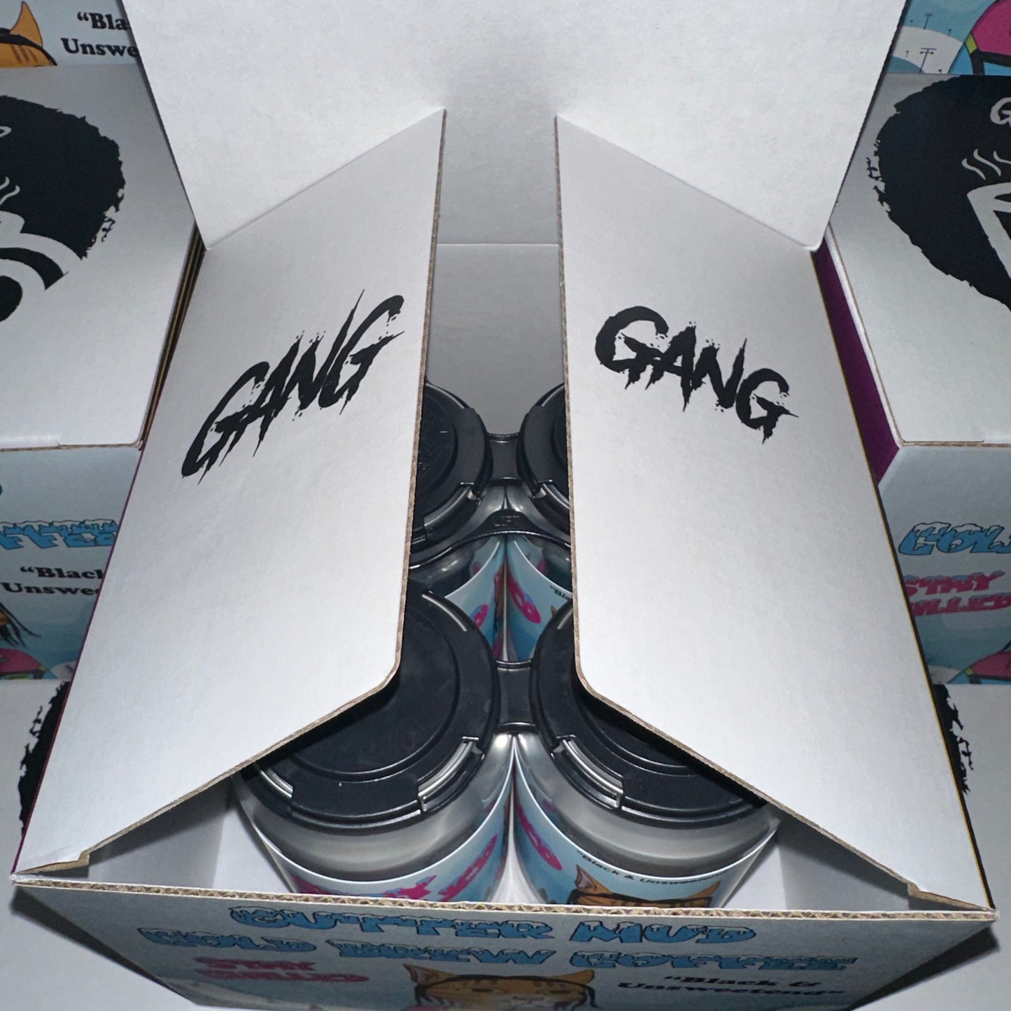 Gutter Mud Cold Brew - Black & Unsweetened - Papa New Guinea - 12oz Cans - 4 Pack